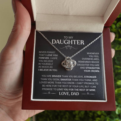 To My Daughter - Love Dad - Beautiful Gift Set - Love Knot Necklace -DLK008