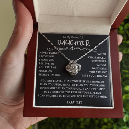 To My Daughter - Love Dad - Beautiful Gift Set - Love Knot Necklace -DLK019