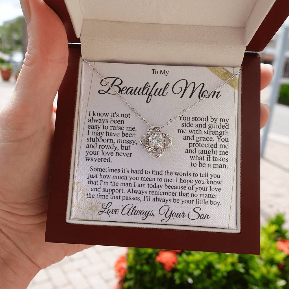 To My Mom - Beautiful Gift Set - Love Knot Necklace -MLK004