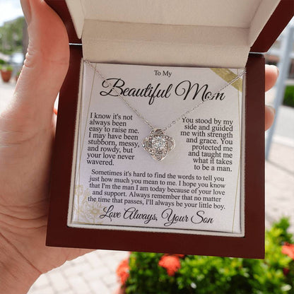 To My Mom - Beautiful Gift Set - Love Knot Necklace -MLK004