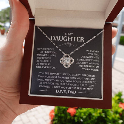To My Daughter - Love Dad - Beautiful Gift Set - Love Knot Necklace -DLK013