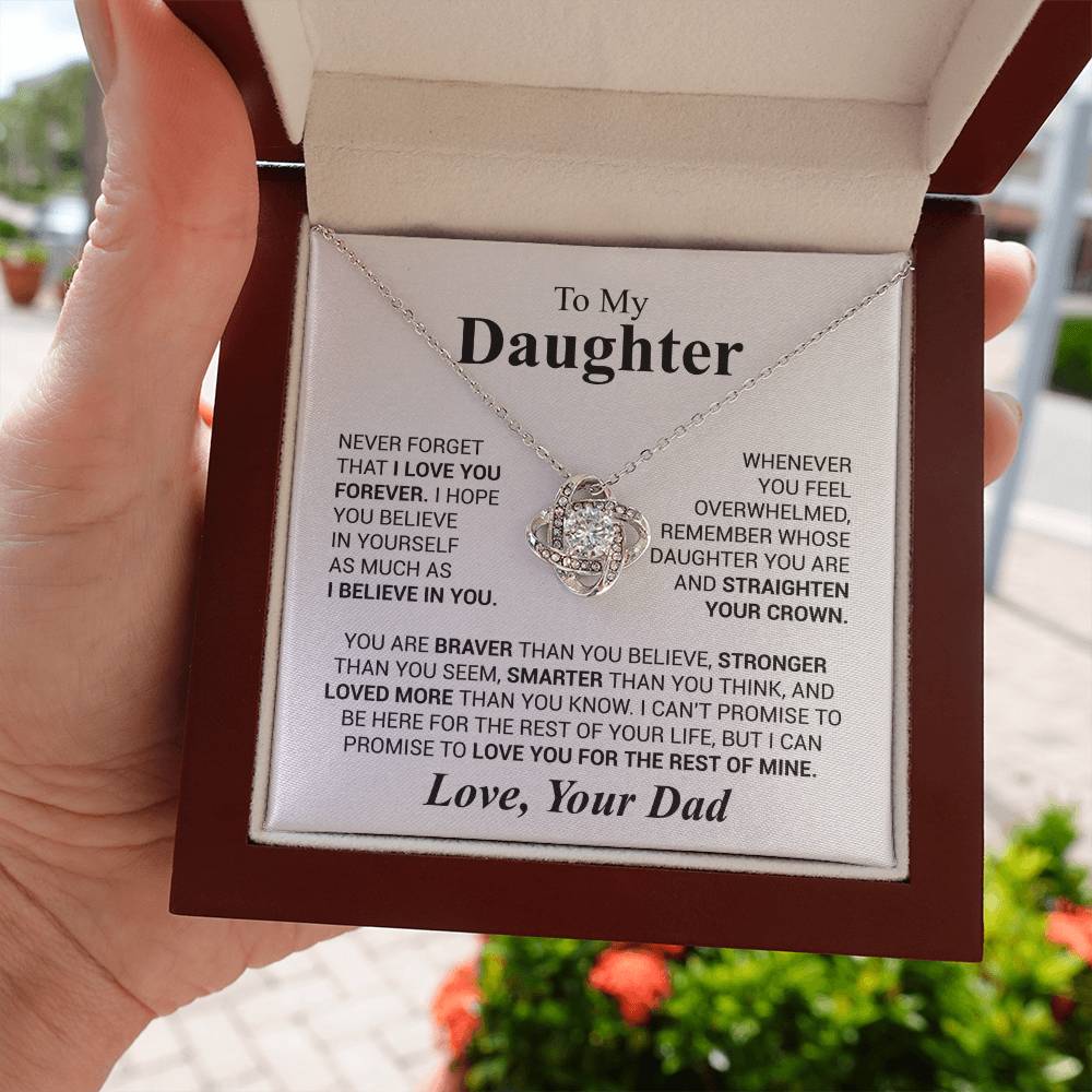 To My Daughter - Love Dad - Beautiful Gift Set - Love Knot Necklace -DLK023
