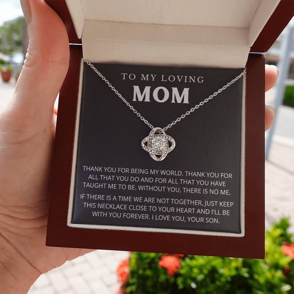 To My Mom - Beautiful Gift Set - Love Knot Necklace -MLK005