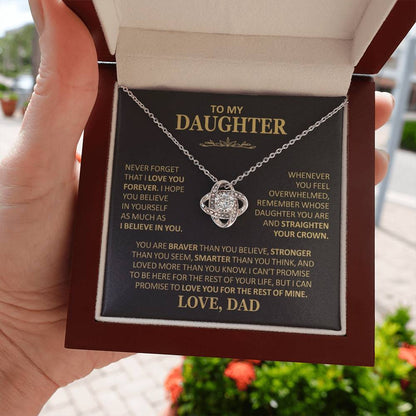To My Daughter - Love Dad - Beautiful Gift Set - Love Knot Necklace -DLK020