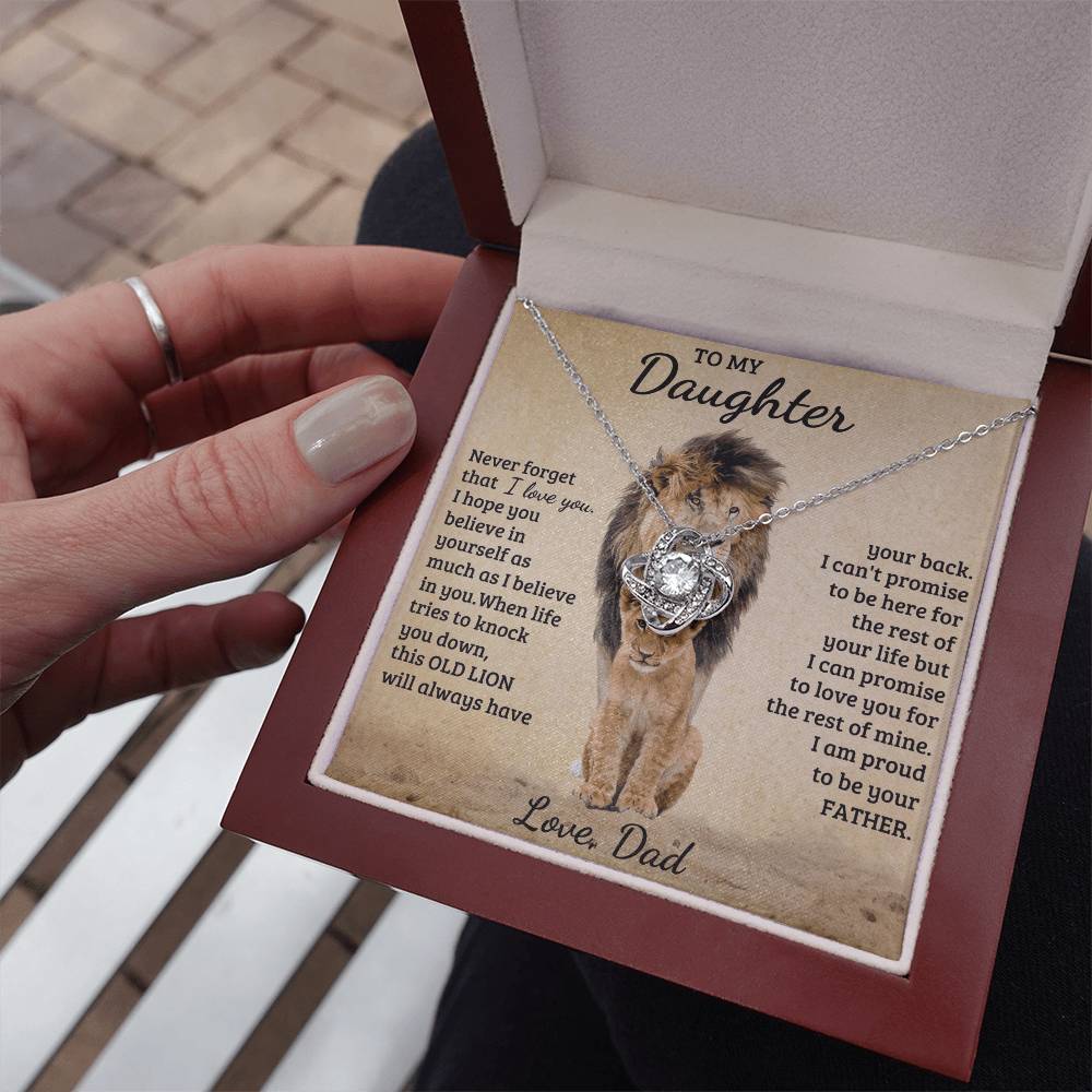 To My Daughter - Love Dad - Beautiful Gift Set - Love Knot Necklace -DLK018