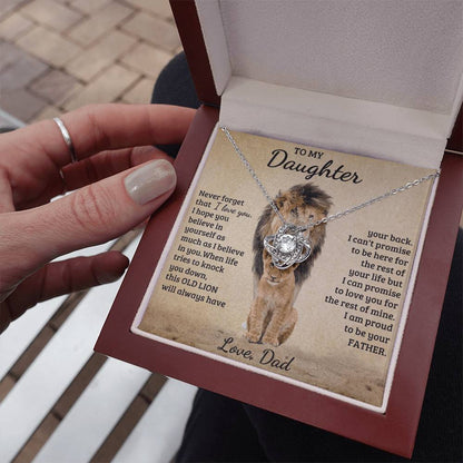 To My Daughter - Love Dad - Beautiful Gift Set - Love Knot Necklace -DLK018