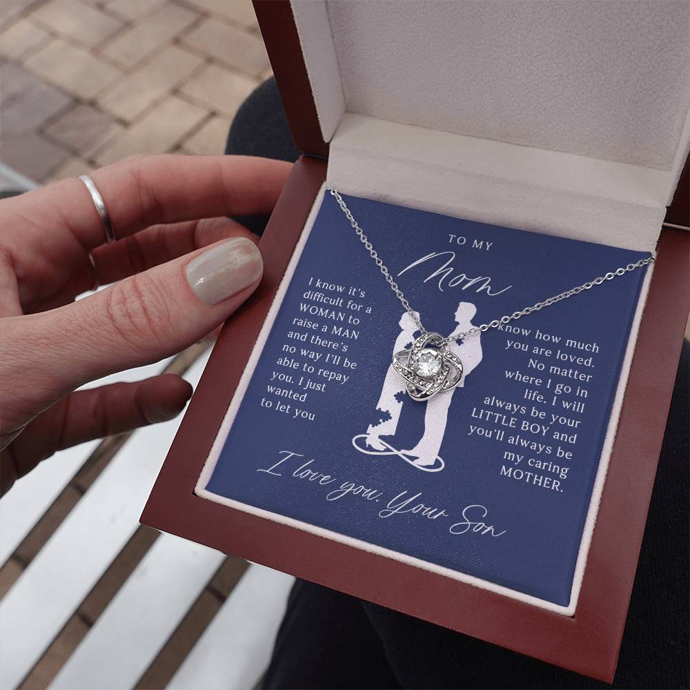 To My Mom - Beautiful Gift Set - Love Knot Necklace -MLK002