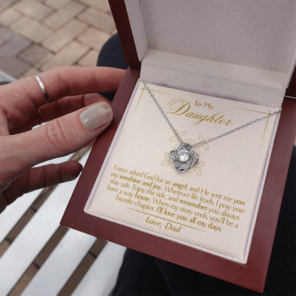 To My Daughter - Love Dad - Beautiful Gift Set - Love Knot Necklace -DLK016