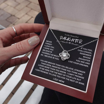 To My Daughter - Love Dad - Beautiful Gift Set - Love Knot Necklace -DLK014
