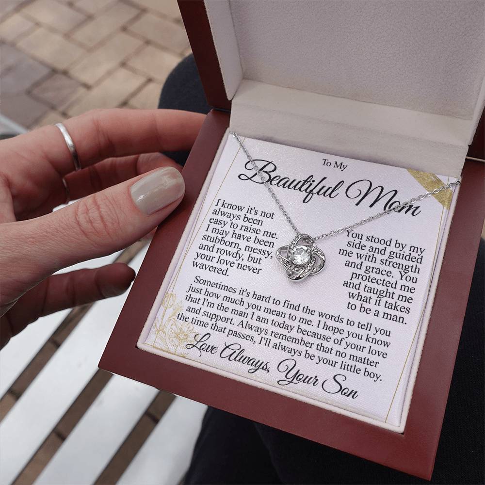 To My Mom - Beautiful Gift Set - Love Knot Necklace -MLK004