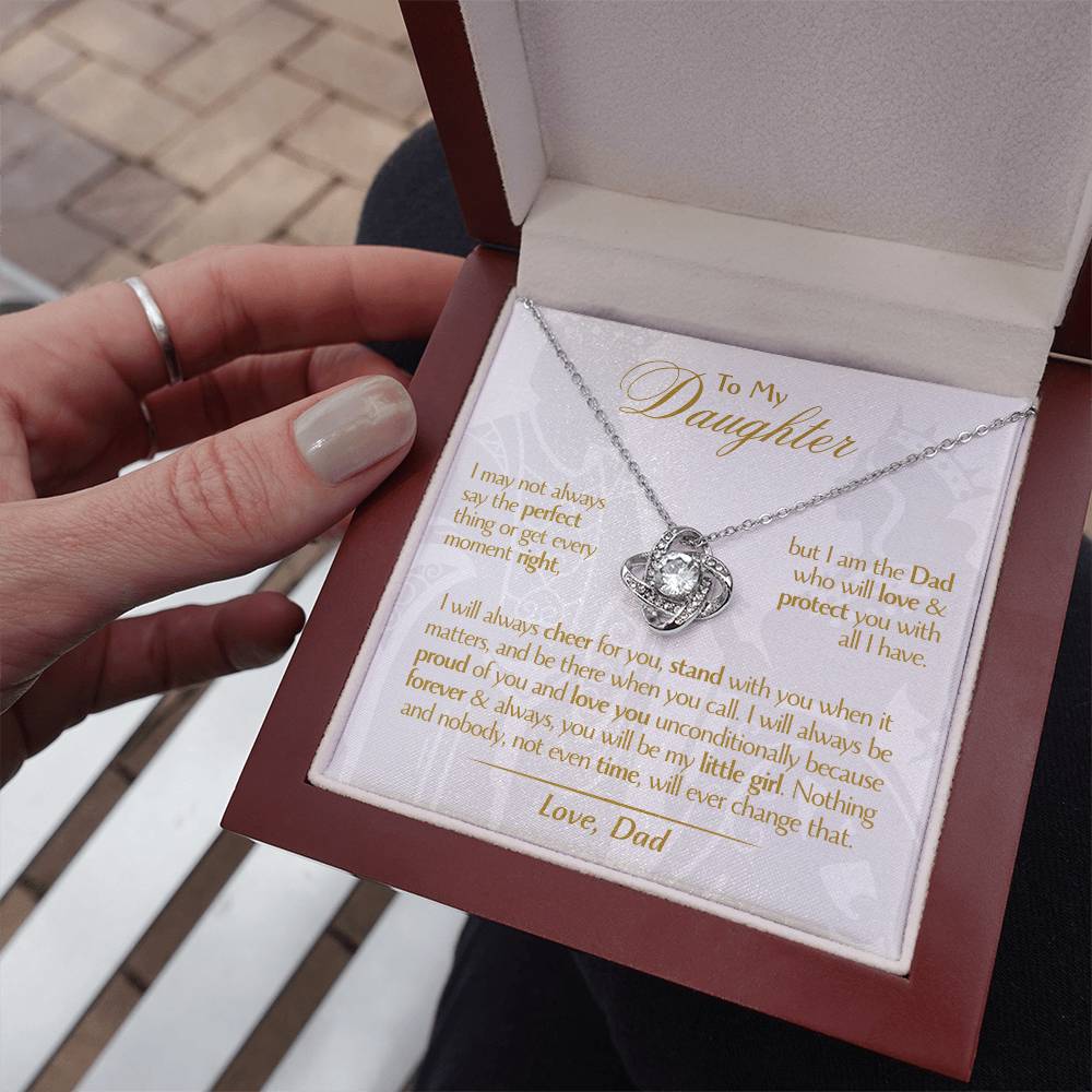 To My Daughter - Love Dad - Beautiful Gift Set - Love Knot Necklace -DLK006