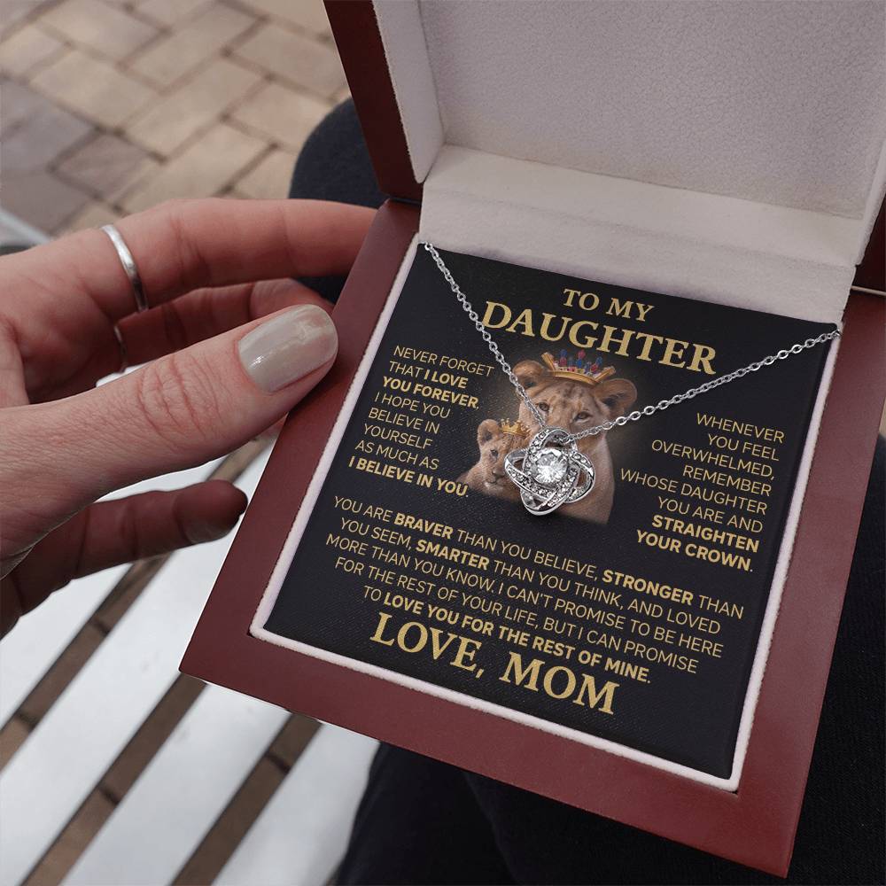 To My Daughter - Love Dad - Beautiful Gift Set - Love Knot Necklace -DLK015