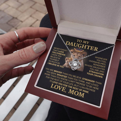 To My Daughter - Love Dad - Beautiful Gift Set - Love Knot Necklace -DLK015