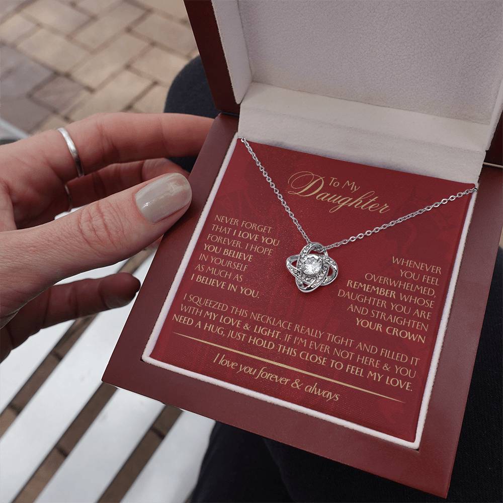 To My Daughter - Love Dad - Beautiful Gift Set - Love Knot Necklace -DLK005