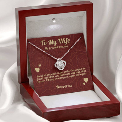 To My Wife - Beautiful Gift Set - Love Knot Necklace - WLKL003