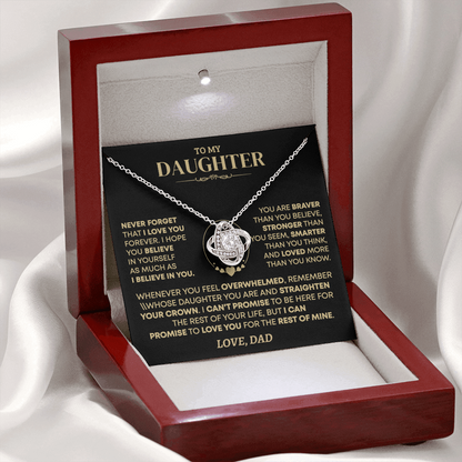 To My Daughter - Love Dad - Beautiful Gift Set - Love Knot Necklace -DLK001