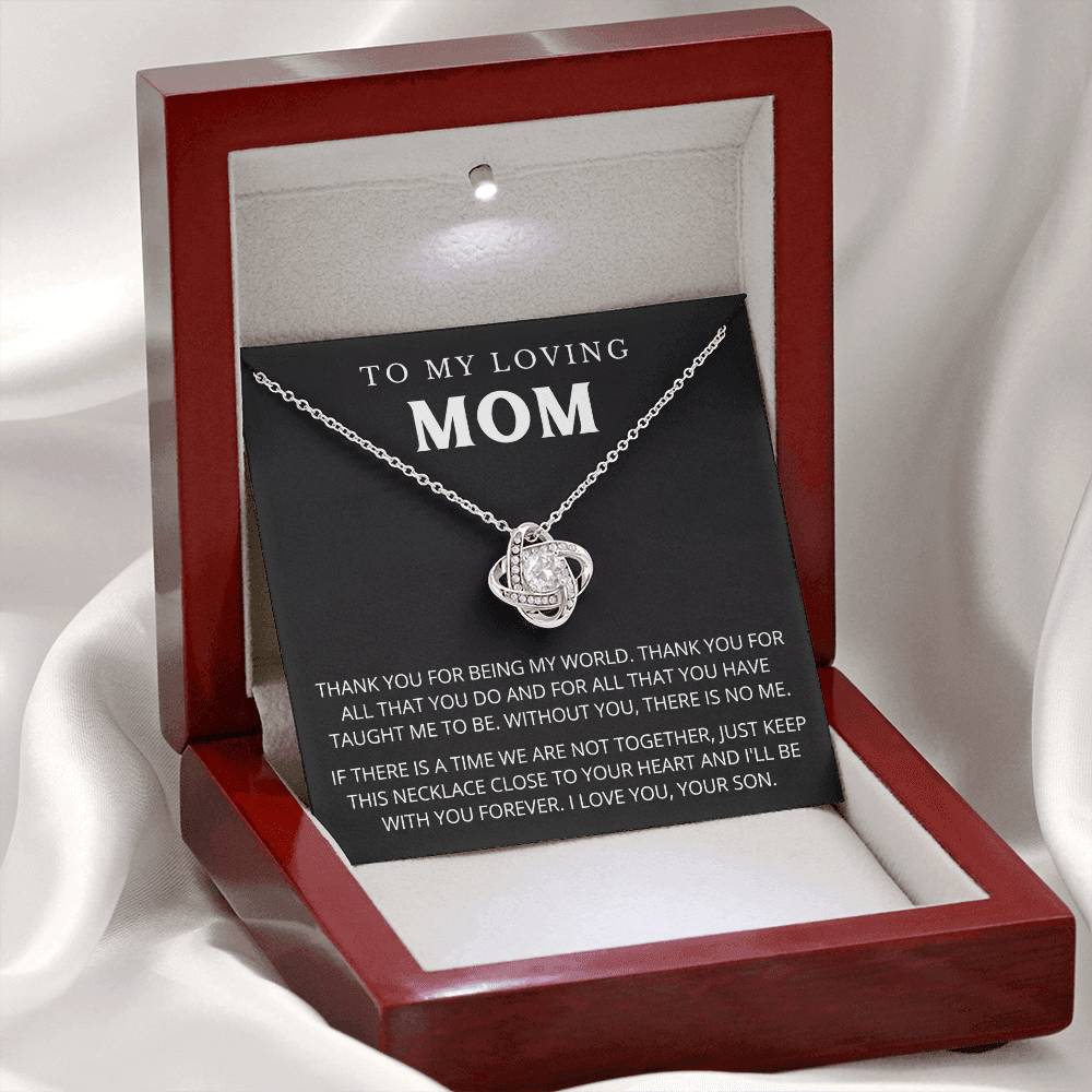 To My Mom - Beautiful Gift Set - Love Knot Necklace -MLK005