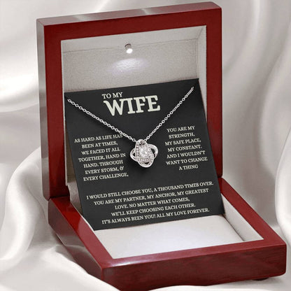 To My Wife - Beautiful Gift Set - Love Knot Necklace - WLKL007