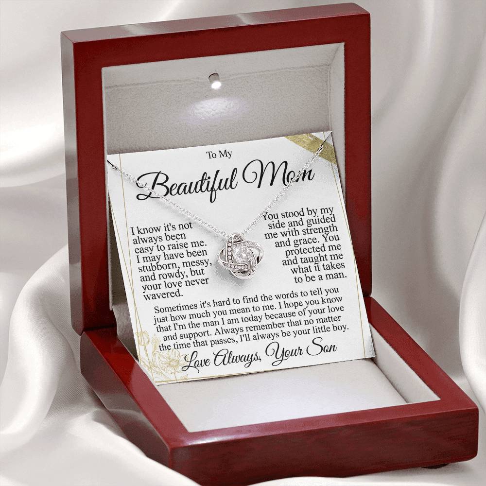 To My Mom - Beautiful Gift Set - Love Knot Necklace -MLK004