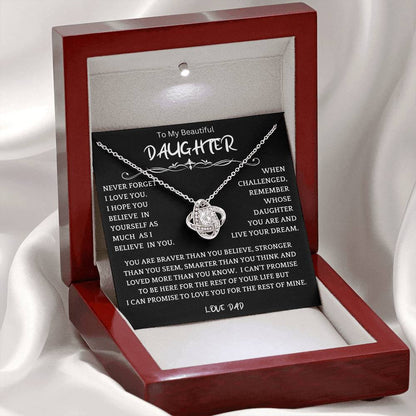 To My Daughter - Love Dad - Beautiful Gift Set - Love Knot Necklace -DLK019