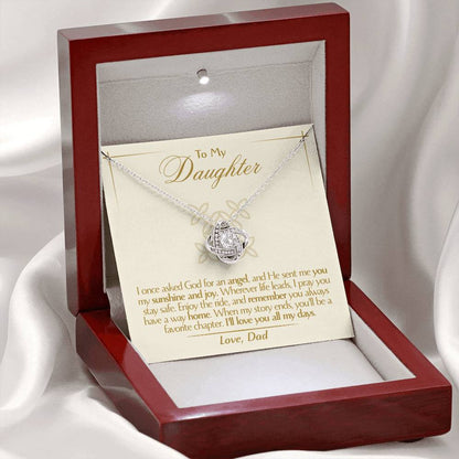 To My Daughter - Love Dad - Beautiful Gift Set - Love Knot Necklace -DLK016