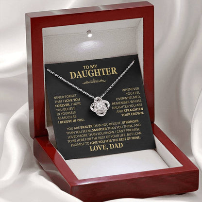 To My Daughter - Love Dad - Beautiful Gift Set - Love Knot Necklace -DLK020