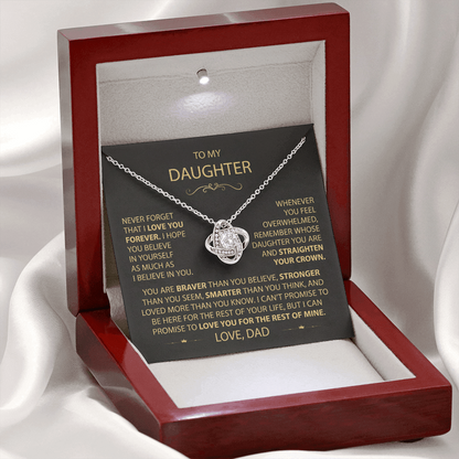 To My Daughter - Love Dad - Beautiful Gift Set - Love Knot Necklace -DLK002
