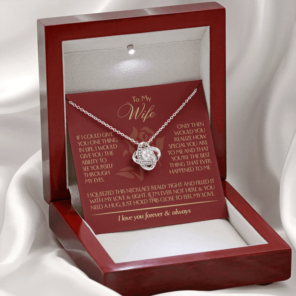 To My Wife - Beautiful Gift Set - Love Knot Necklace - WLKL001