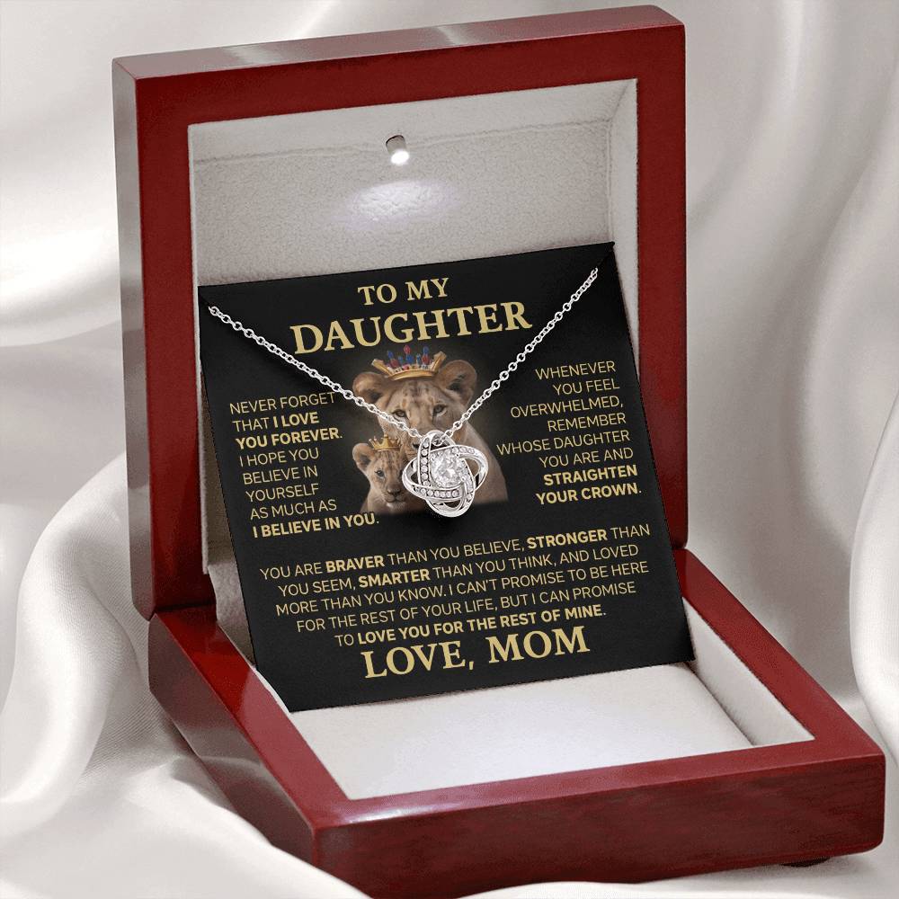 To My Daughter - Love Dad - Beautiful Gift Set - Love Knot Necklace -DLK015