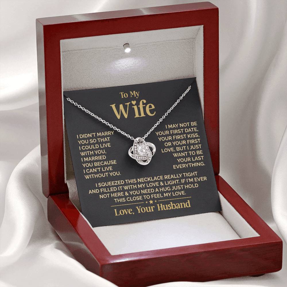 To My Wife - Beautiful Gift Set - Love Knot Necklace - WLKL010