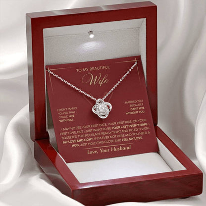 To My Wife - Beautiful Gift Set - Love Knot Necklace - WLKL005