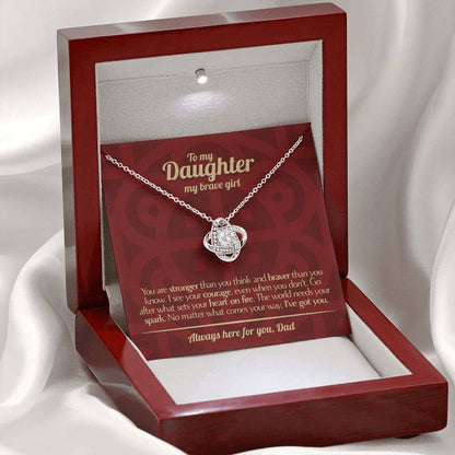 To My Daughter - Love Dad - Beautiful Gift Set - Love Knot Necklace -DLK003