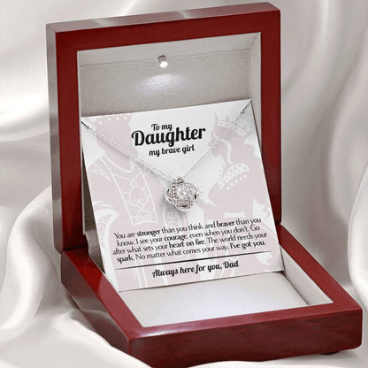 To My Daughter - Love Dad - Beautiful Gift Set - Love Knot Necklace -DLK017