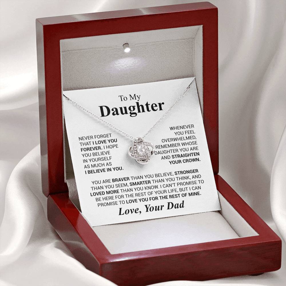 To My Daughter - Love Dad - Beautiful Gift Set - Love Knot Necklace -DLK023