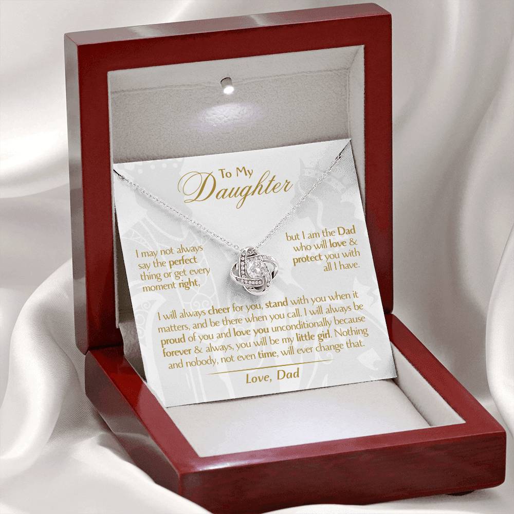 To My Daughter - Love Dad - Beautiful Gift Set - Love Knot Necklace -DLK006