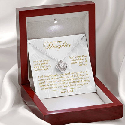 To My Daughter - Love Dad - Beautiful Gift Set - Love Knot Necklace -DLK006