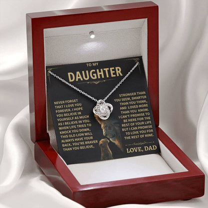 To My Daughter - Love Dad - Beautiful Gift Set - Love Knot Necklace -DLK009