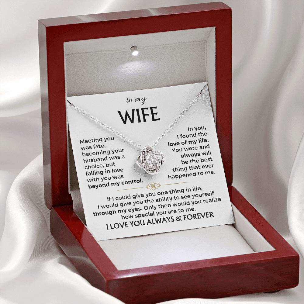 To My Wife - Beautiful Gift Set - Love Knot Necklace - WLKL002