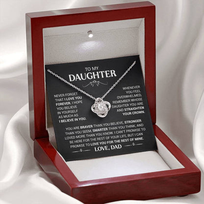 To My Daughter - Love Dad - Beautiful Gift Set - Love Knot Necklace -DLK008