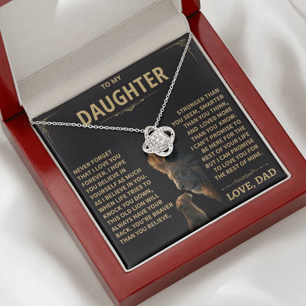 To My Daughter - Love Dad - Beautiful Gift Set - Love Knot Necklace -DLK009