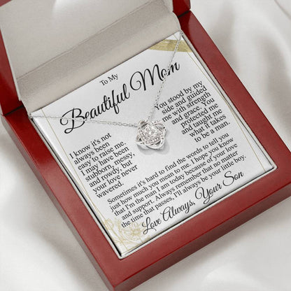To My Mom - Beautiful Gift Set - Love Knot Necklace -MLK004