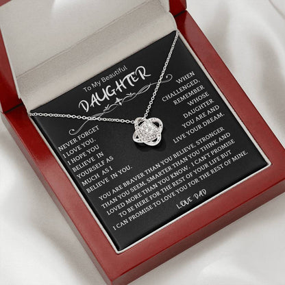 To My Daughter - Love Dad - Beautiful Gift Set - Love Knot Necklace -DLK019