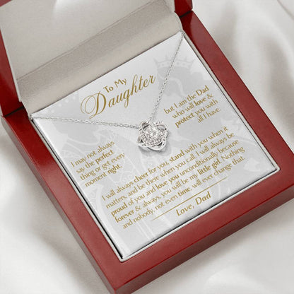 To My Daughter - Love Dad - Beautiful Gift Set - Love Knot Necklace -DLK006