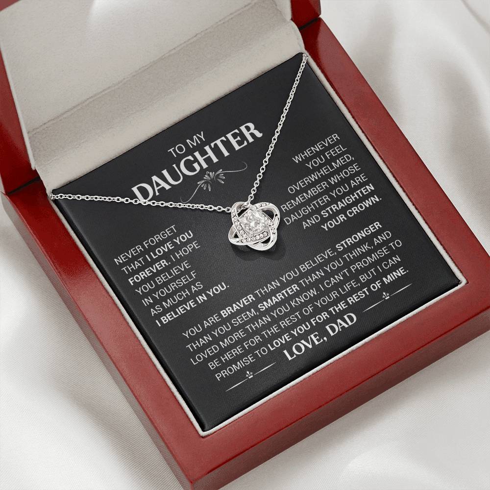 To My Daughter - Love Dad - Beautiful Gift Set - Love Knot Necklace -DLK008