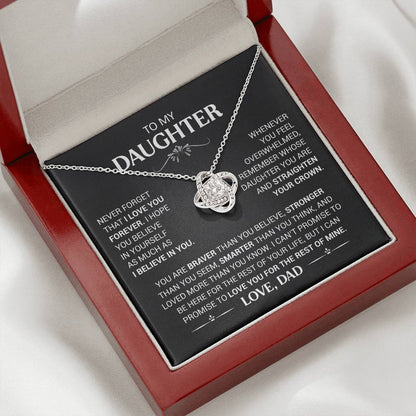 To My Daughter - Love Dad - Beautiful Gift Set - Love Knot Necklace -DLK008