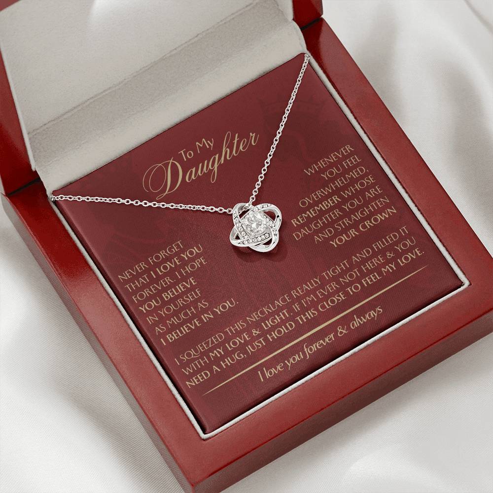 To My Daughter - Love Dad - Beautiful Gift Set - Love Knot Necklace -DLK005