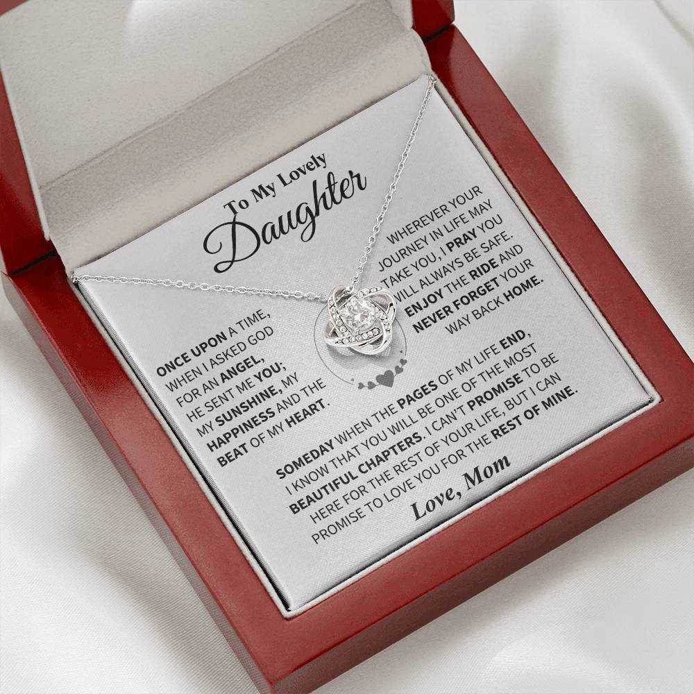 To My Daughter - Love Dad - Beautiful Gift Set - Love Knot Necklace -DLK012