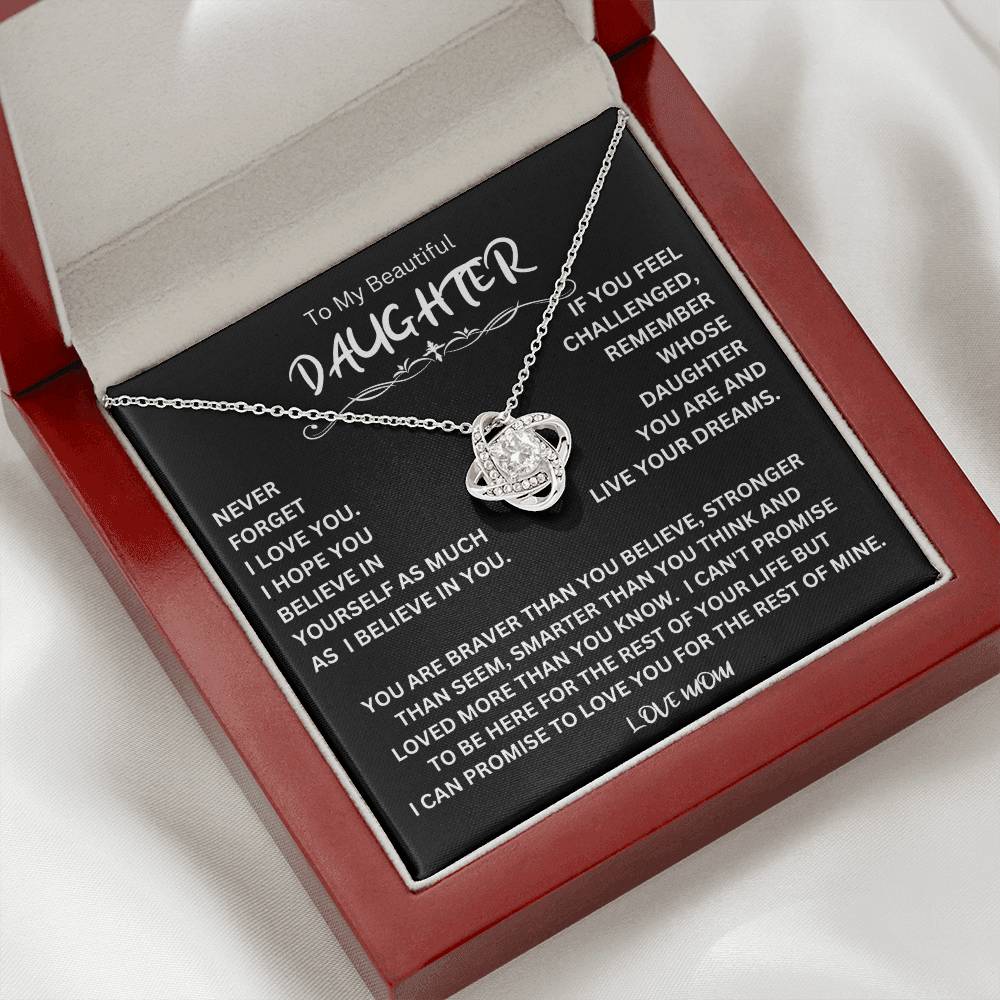 To My Daughter - Love Dad - Beautiful Gift Set - Love Knot Necklace -DLK014