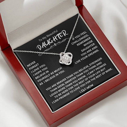 To My Daughter - Love Dad - Beautiful Gift Set - Love Knot Necklace -DLK014