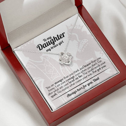 To My Daughter - Love Dad - Beautiful Gift Set - Love Knot Necklace -DLK017